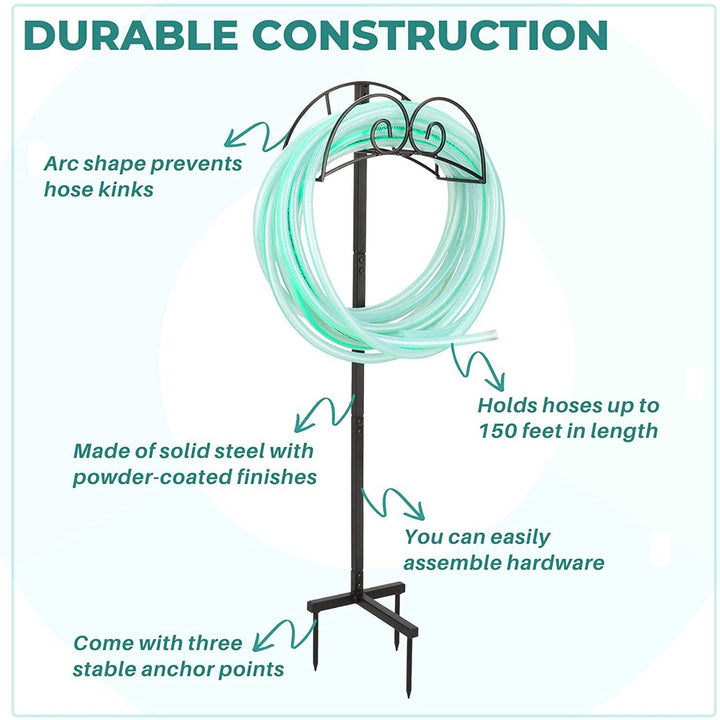 ornate wrought iron outdoor garden hose stand with rustproof powder-coated finish Bowlift