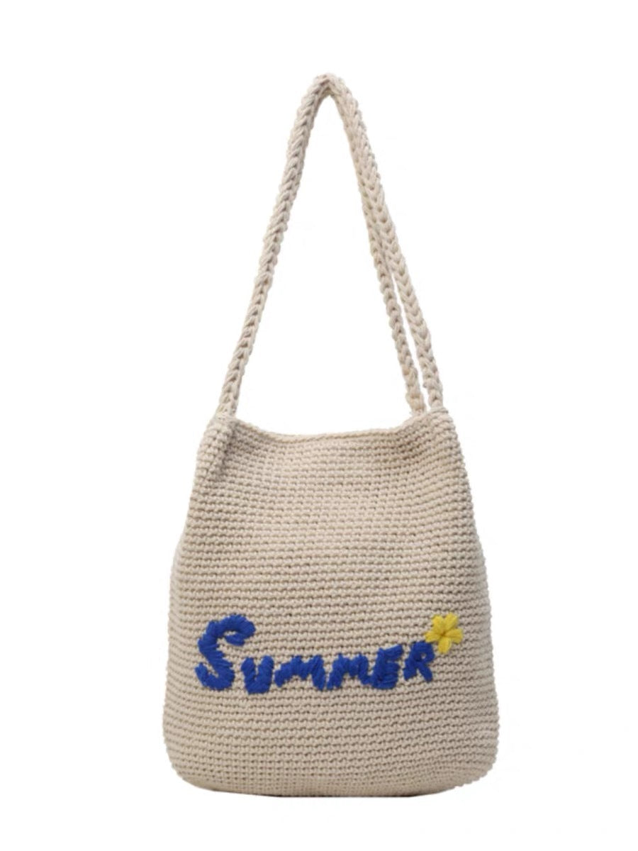 Handcrafted cotton bag with cheerful summer motif Bowlift