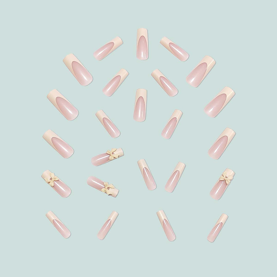 Artistic acrylic nails with bow decorations Bowlift
