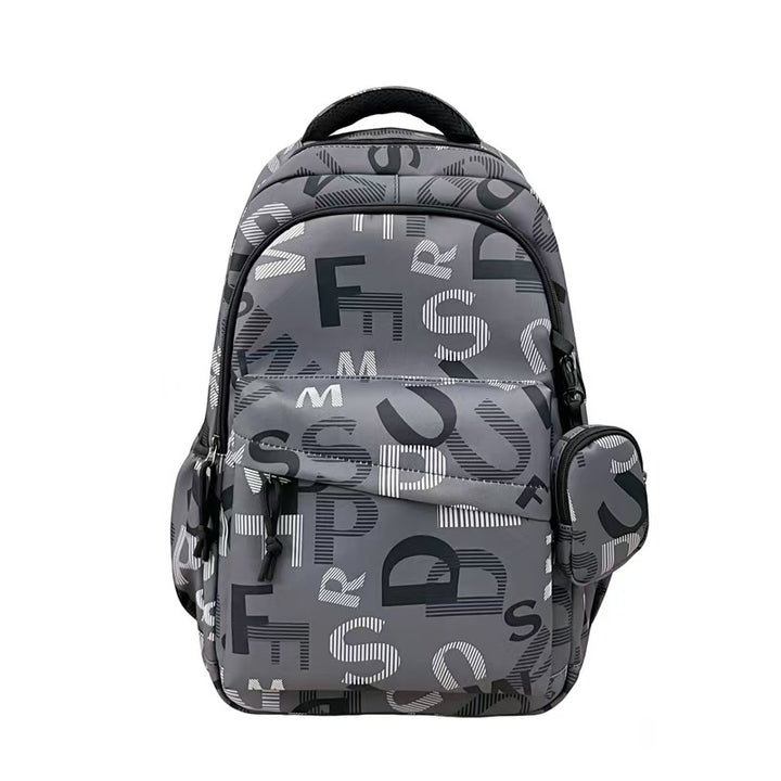 Stylish backpack with modern lettering pattern Bowlift