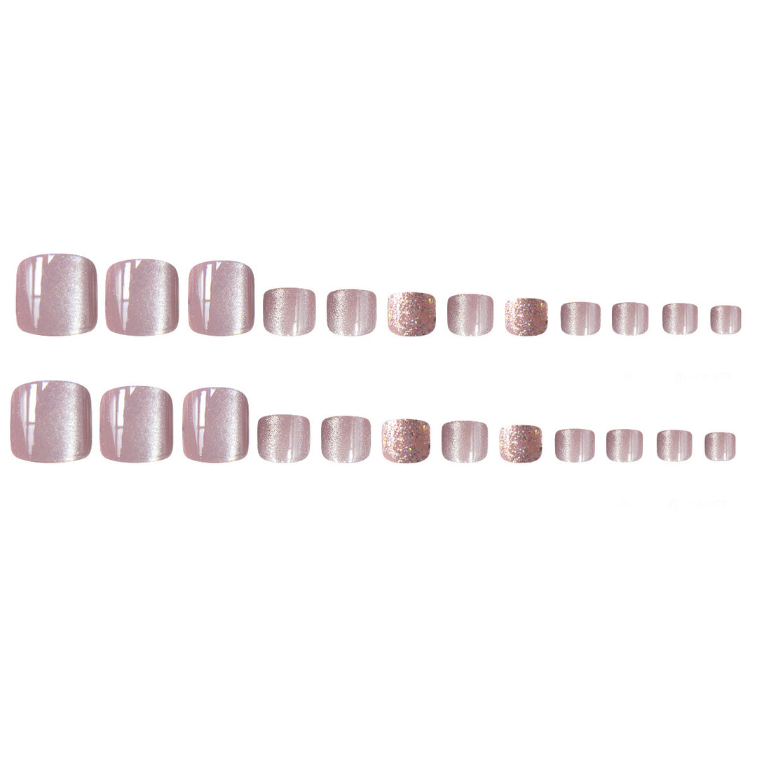 Elegant Glittered Pedicure Nail Art Bowlift