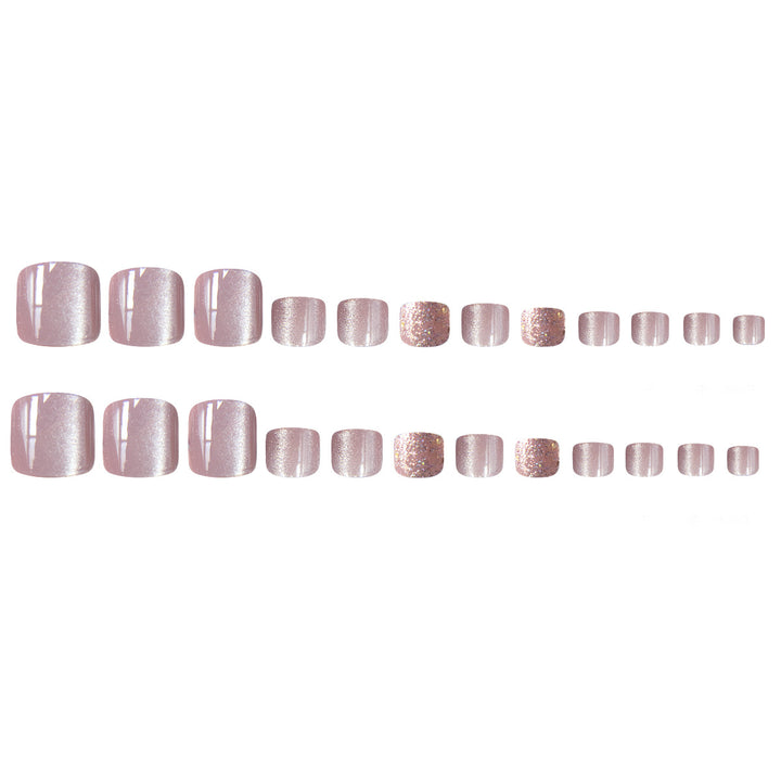Elegant Glittered Pedicure Nail Art Bowlift
