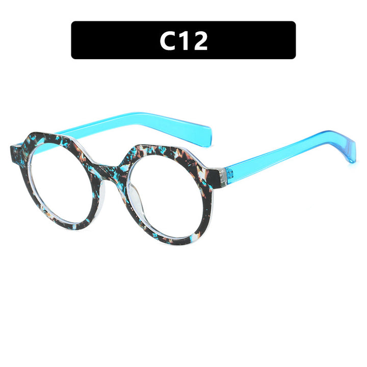 Ladies extravagant round sunglasses with colored accented frame Bowlift