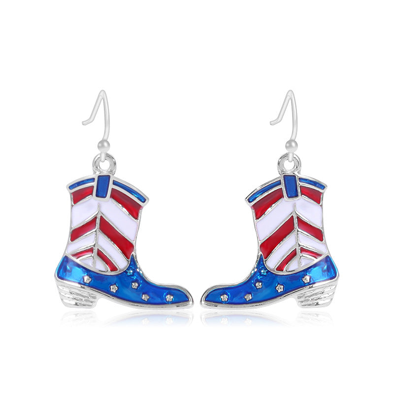 Women's long multi-layer star drop earrings with crystal embellishments and rhodium-plated alloy Bowlift
