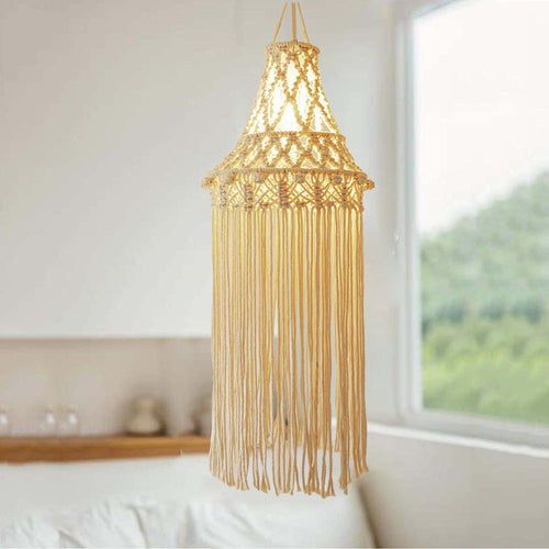 Macrame Hanging Light Fixture Bowlift