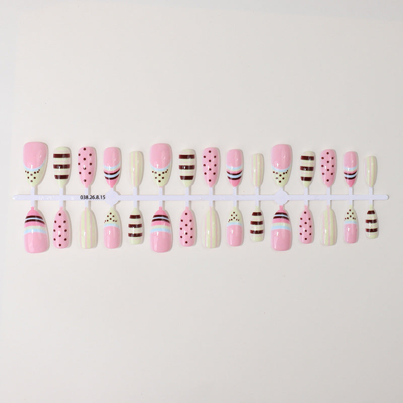 Artistic Patterned Press-On Nail Set Bowlift