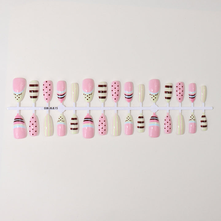 Artistic Patterned Press-On Nail Set Bowlift