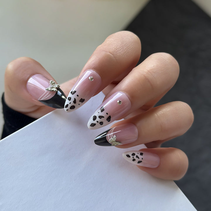 Artistic Press-On Nail Set with Elegant Designs Bowlift