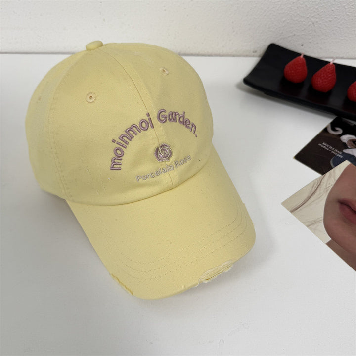 Women's Embroidered Casual Sun Protection Cap Bowlift