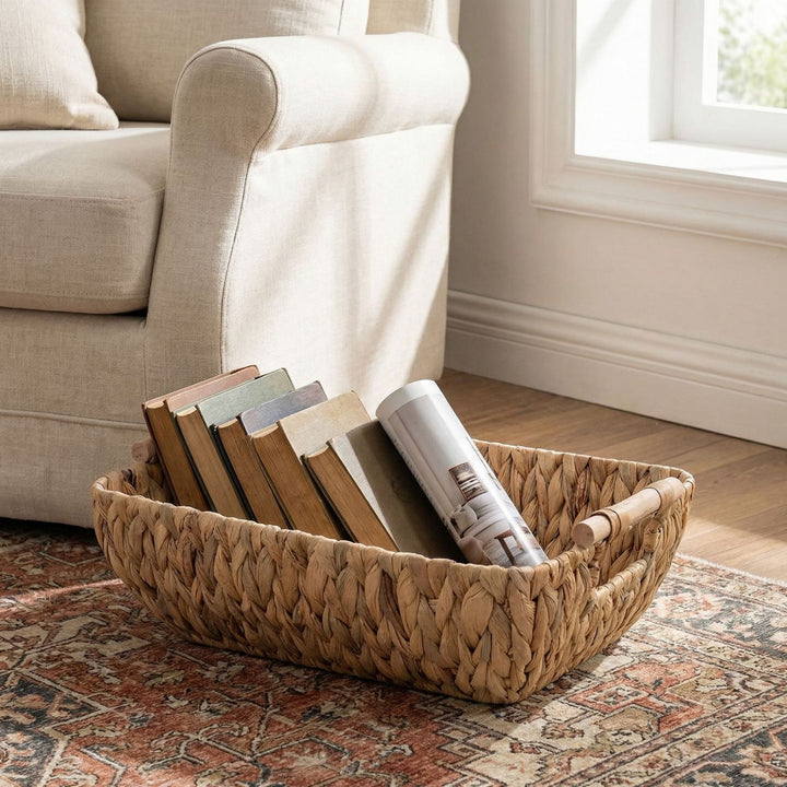 Decorative storage basket made of natural materials Bowlift