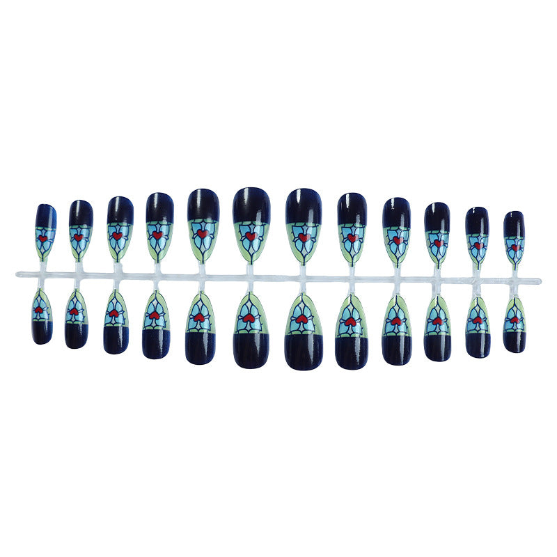 Artistic Stained Glass Press-On Nail Set Bowlift