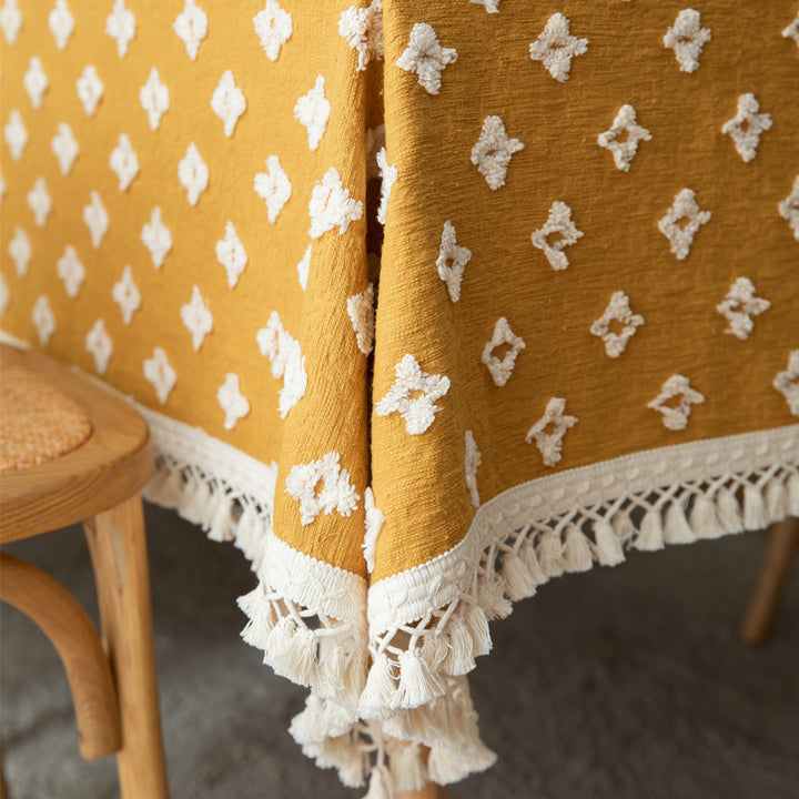 Elegant Fringed Tablecloth for Home