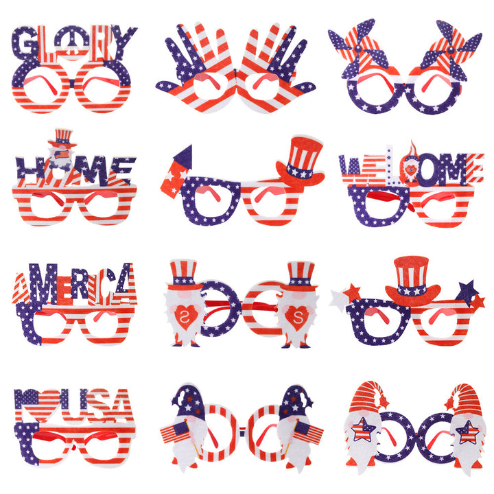 Unisex nan novelty hand-shaped patriotic party eye glasses with finger-frame design Bowlift