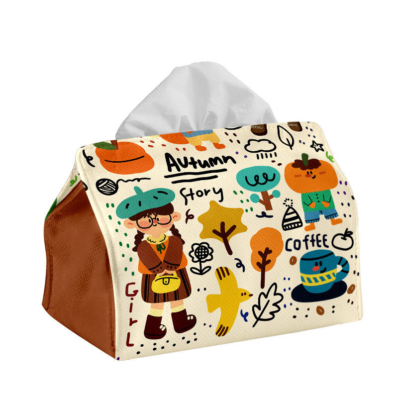 Decorative Cartoon-Themed Tissue Box Cover Bowlift