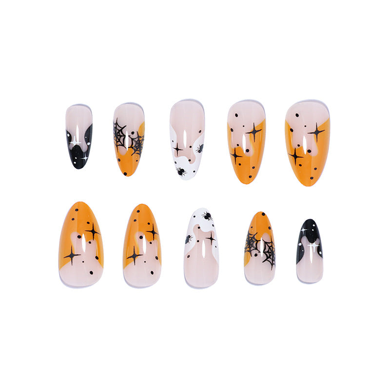 Artistic Halloween-Themed Press-On Nail Set Bowlift