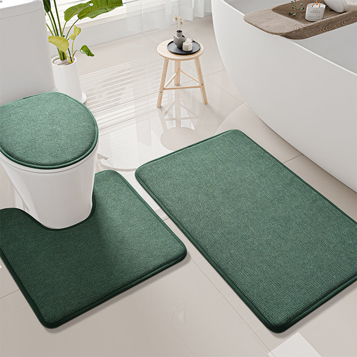 Textured Non-Slip Toilet Rug Set
