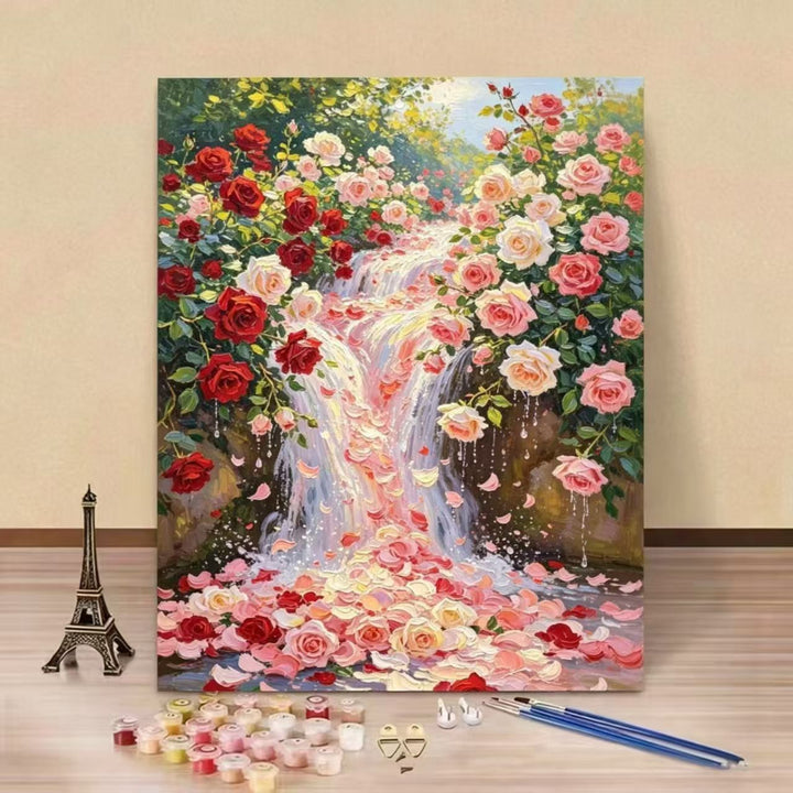 DIY Rose-Themed Paint by Numbers Canvas Art Kit Bowlift