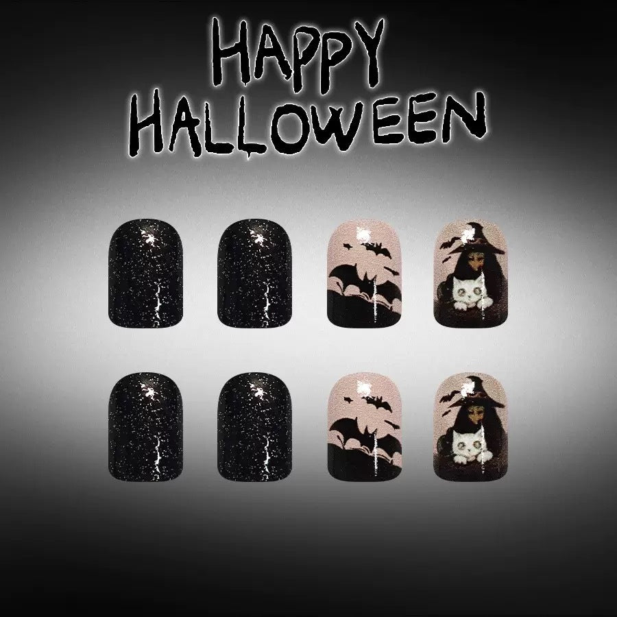 Acrylic nail set with creepy Halloween motif Bowlift