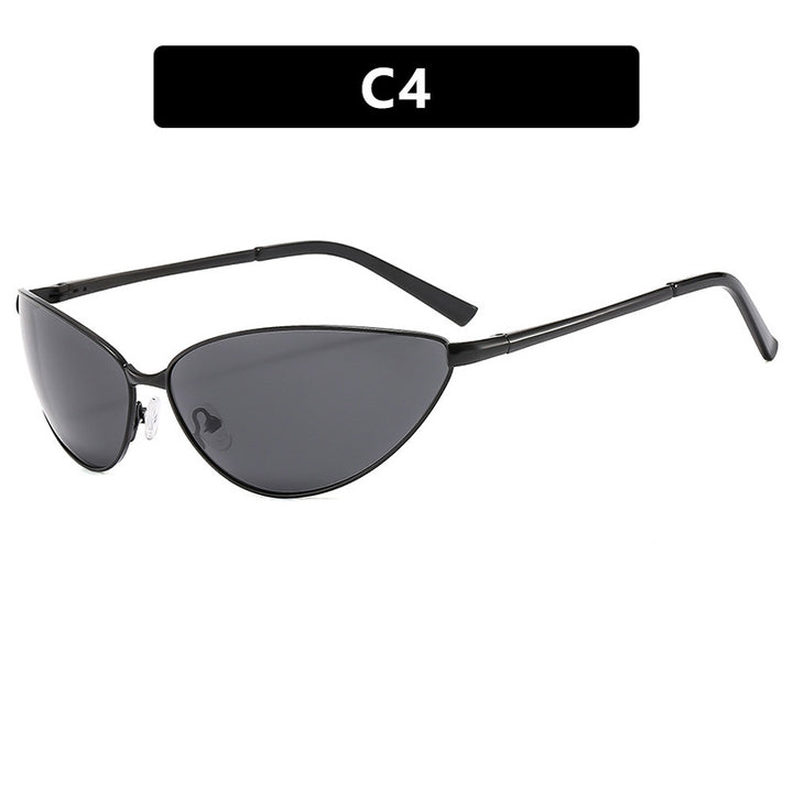 Women's Cat-Eye Sunglasses with Fashionable Metal Frame Bowlift
