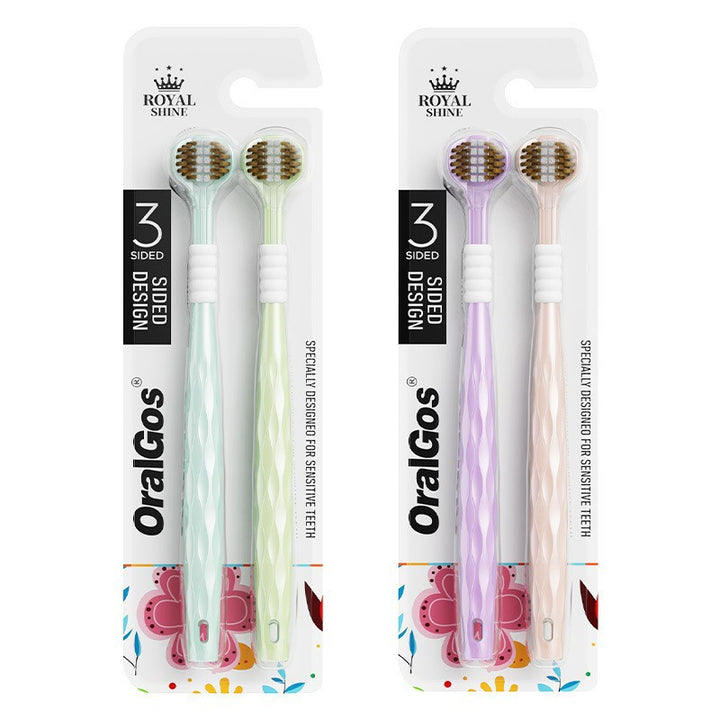 Triple-Sided Deep Cleaning Toothbrush Set Bowlift