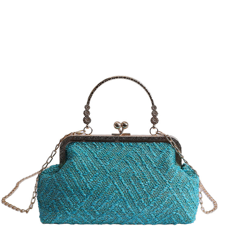 Vintage-Inspired Textured Crossbody Bag Bowlift