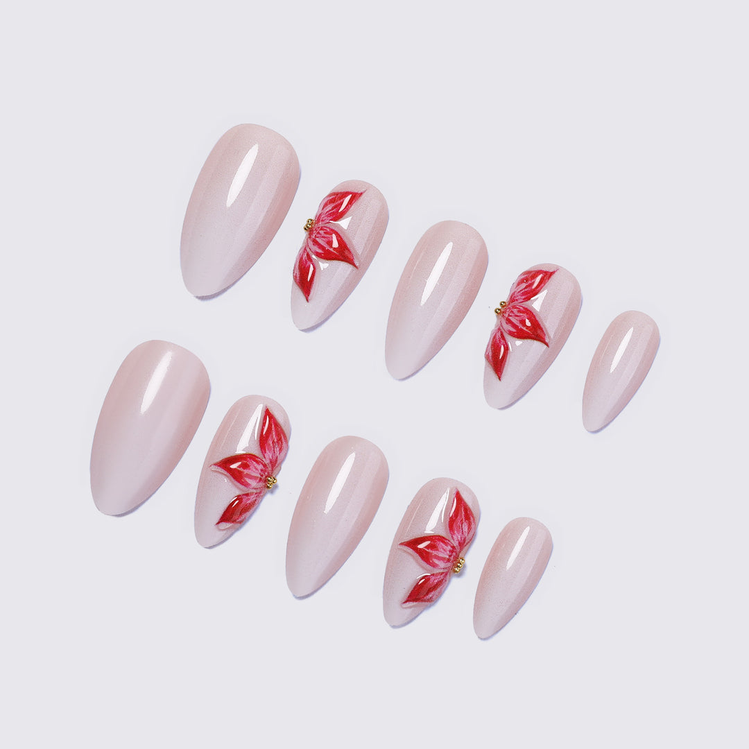Artistic Floral Nail Decorations Bowlift
