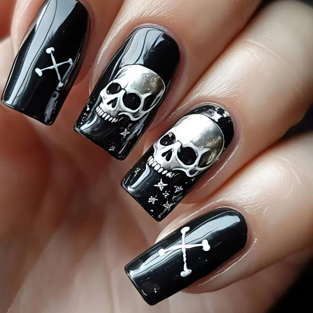 Creative Art Nails in Skull Design Bowlift