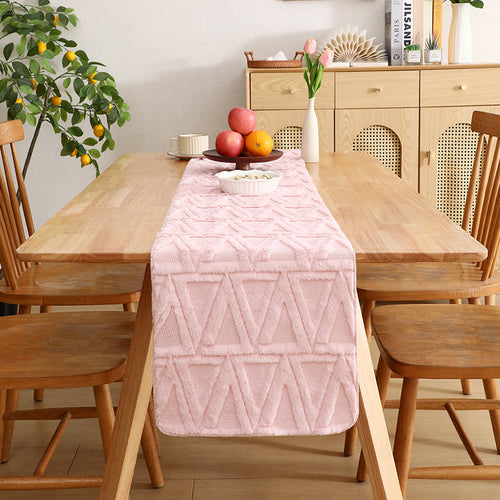 Textured Geometric Design Table Runner