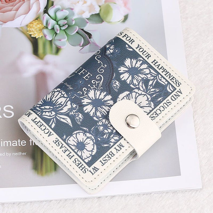 Elegant Rose Print Wallet Bowlift