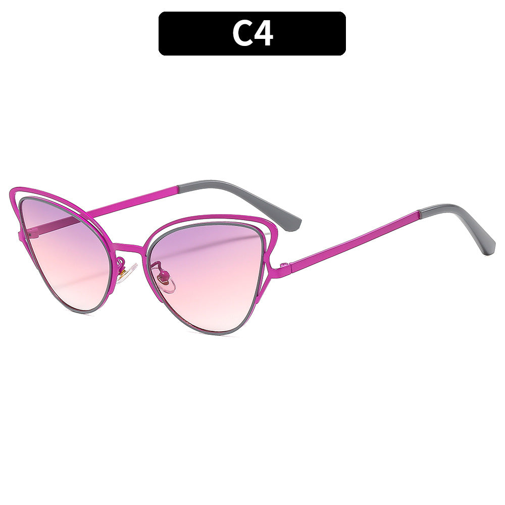 Women's Cat-Eye Sunglasses with Luxurious Metal Frame and High-Quality Gradient Lenses Bowlift