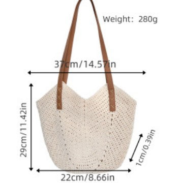Hand-crocheted shoulder bag with reinforced straps Bowlift