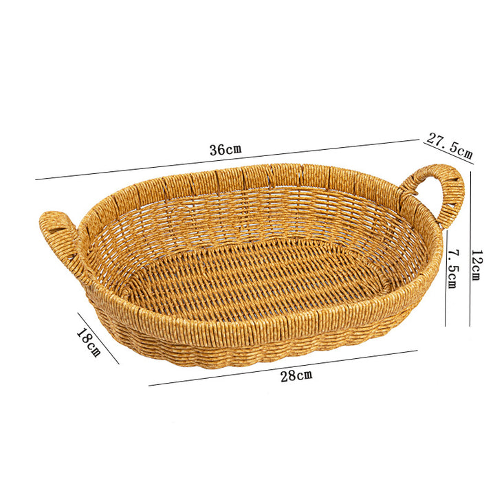 Handwoven Oval Storage Basket Bowlift