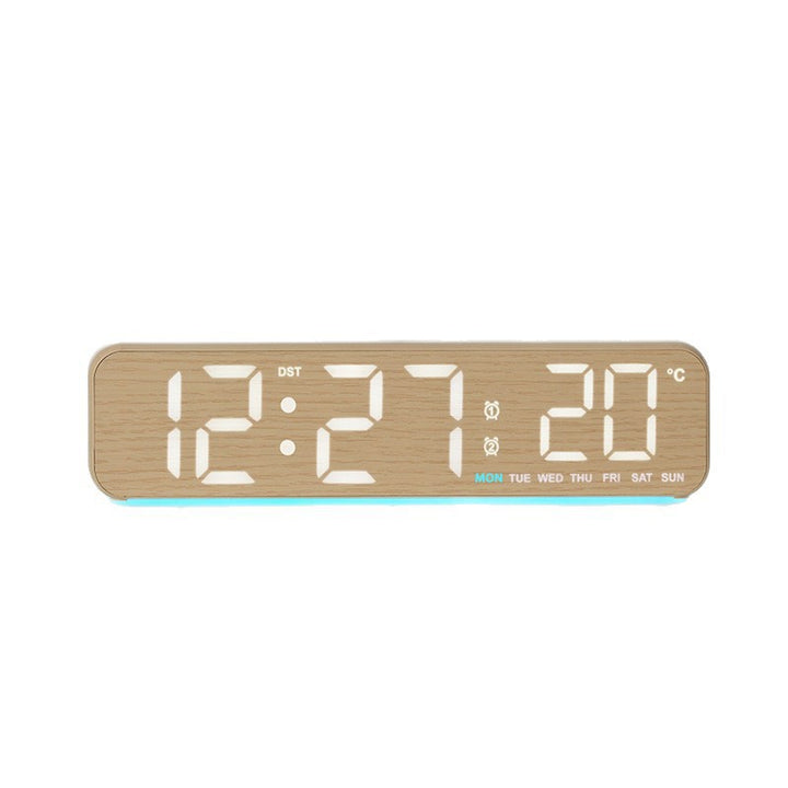 Digital Wood LED Alarm Clock with Temperature and Calendar Function Bowlift