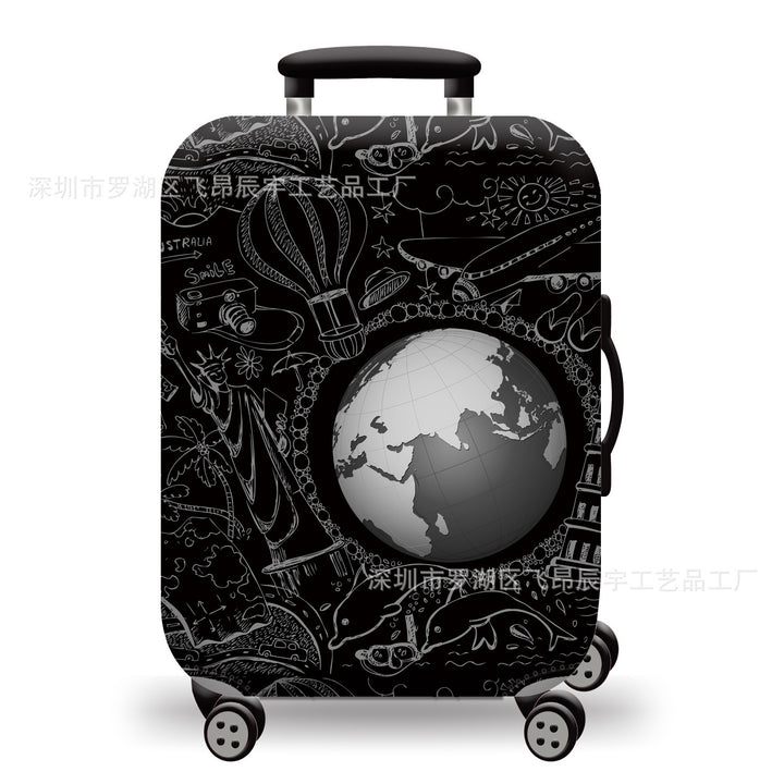 Hard Shell Luggage with Earth Design Bowlift