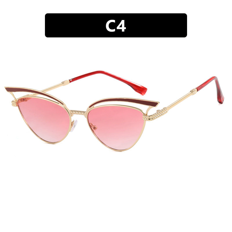 Women's Cat-Eye Glasses with Filigree Design Element Bowlift