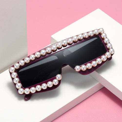 Women's fashionable sunglasses with pearl appliqués Bowlift