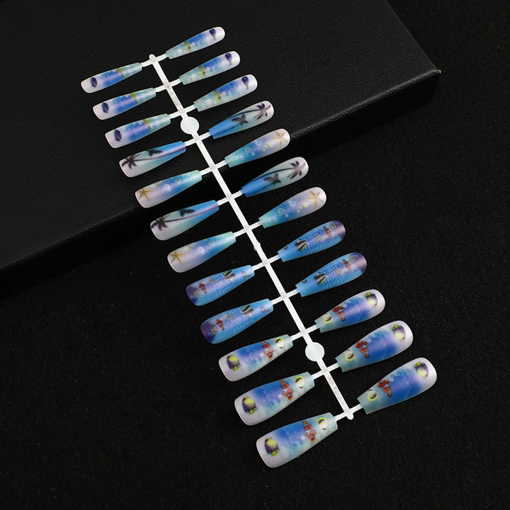 Artificial nails with maritime motifs Bowlift