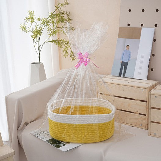 Natural storage basket with ribbons Bowlift