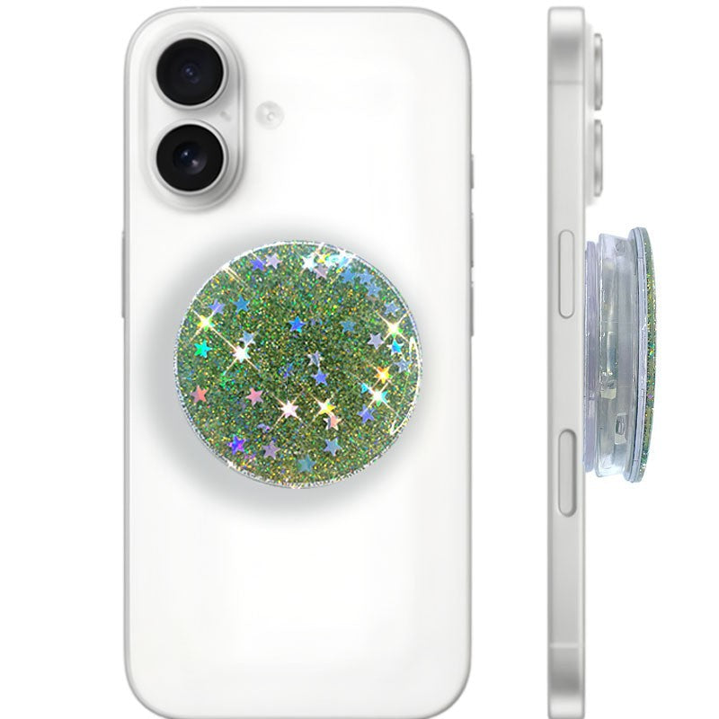 Holographic Glitter Collapsible Phone Grip And Stand
