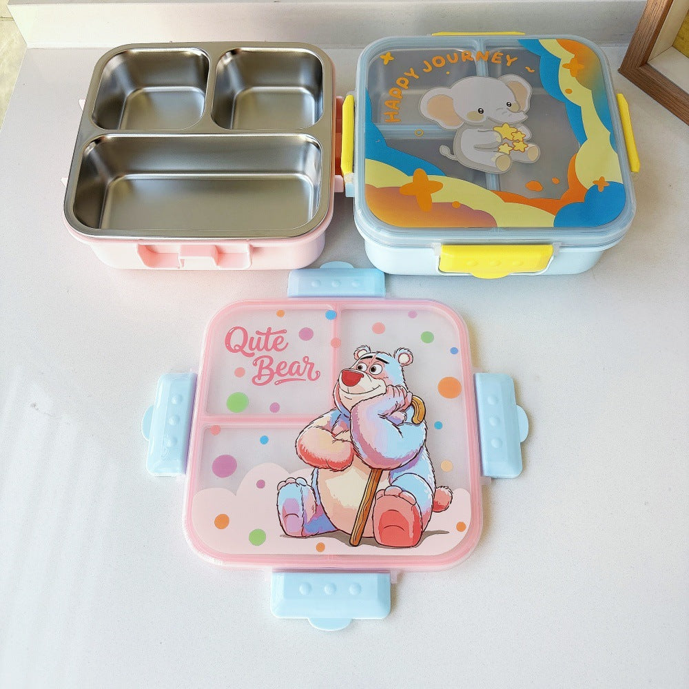 Cute Cartoon-Themed Multi-Compartment Lunch Box