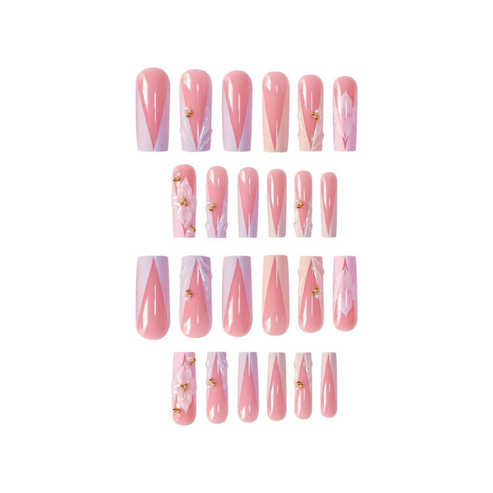 Floral Press-On Nail Extensions Bowlift