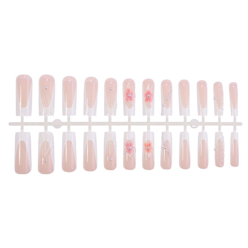 Artificial nail set with elegant flower and glamour decorations Bowlift