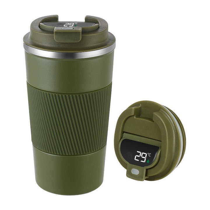 Insulated Stainless Steel Travel Coffee Tumbler with Leakproof Lid and Carry Strap Bowlift