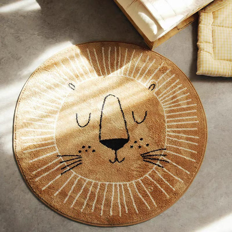 Round Alphabet Playroom Rug Soft Non-Slip Educational Floor Mat Bowlift