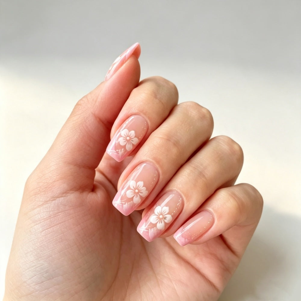 Floral-Design Press-On Nail Art Set Bowlift