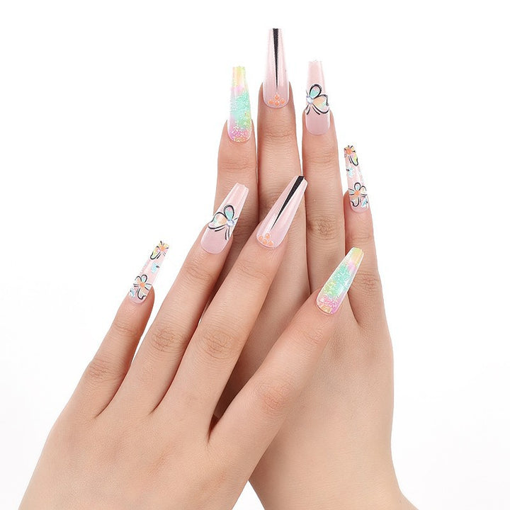 Luxury style artificial nails with intricate decorations Bowlift