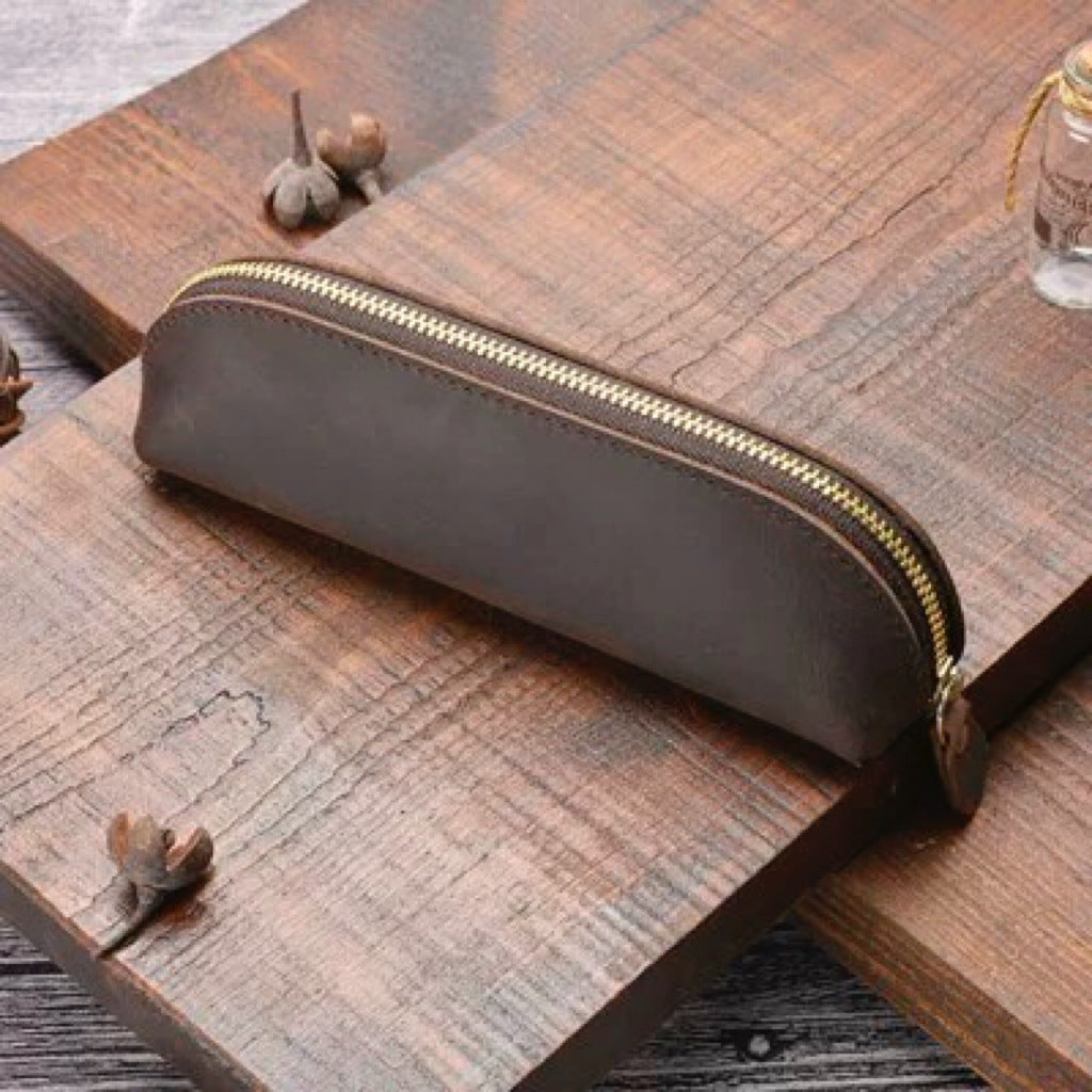 Stylish Leather Pencil Case Bowlift