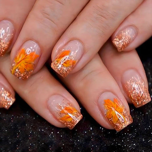 Autumn-Inspired Gel Nail Art Set Bowlift
