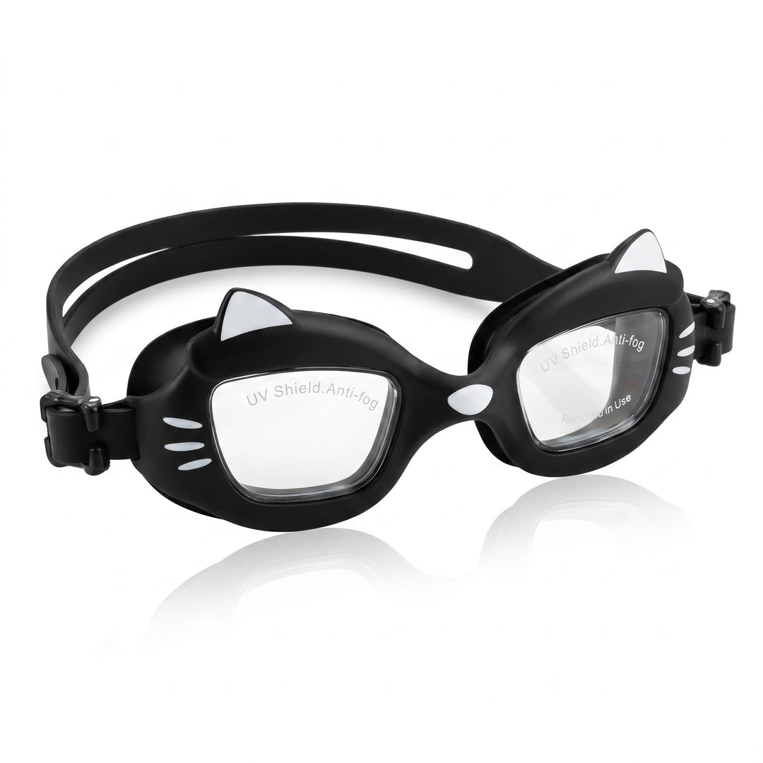 Swim goggles in a cute cat design with anti-fog technology Bowlift