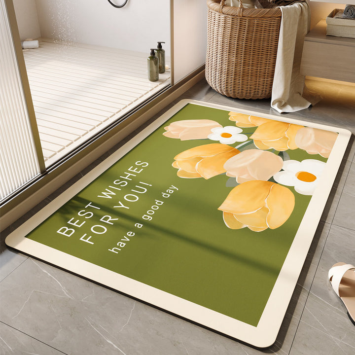 Decorative Floral Bath Mat Bowlift